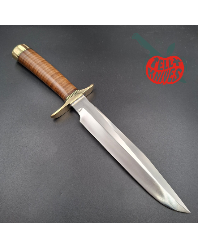 Randall Made Knives Model 1-8 forged carbon steel blade brass guard and pommel stacked leather handle
