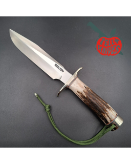 Randall Made Knives Model 1-7 forged stainless steel blade Nickel Silver guard Duralumin pommel stag leather handle