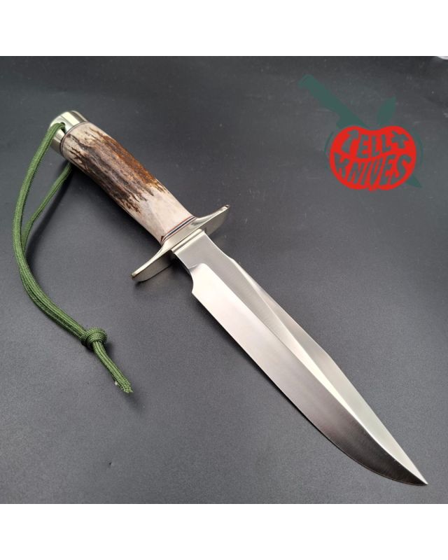 Randall Made Knives Model 1-7 forged stainless steel blade Nickel Silver guard Duralumin pommel stag leather handle