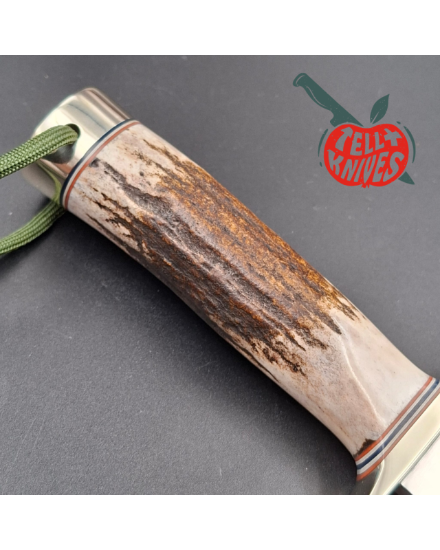Randall Made Knives Model 1-7 forged stainless steel blade Nickel Silver guard Duralumin pommel stag leather handle