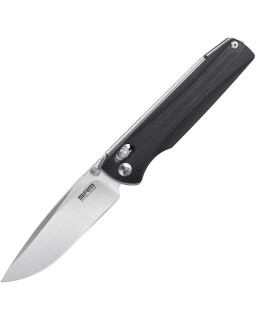 SRM Terrier stonewash finish D2 steel blade black G10 handle Ambi lock