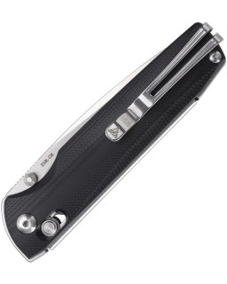 SRM Terrier stonewash finish D2 steel blade black G10 handle Ambi lock