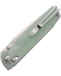 SRM Terrier stonewash finish D2 steel blade Jade G10 handle Ambi lock