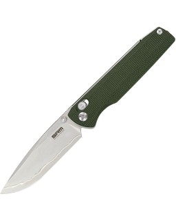 SRM Terrier Laminated 140Cr stainless steel blade green micarta handle Ambi lock