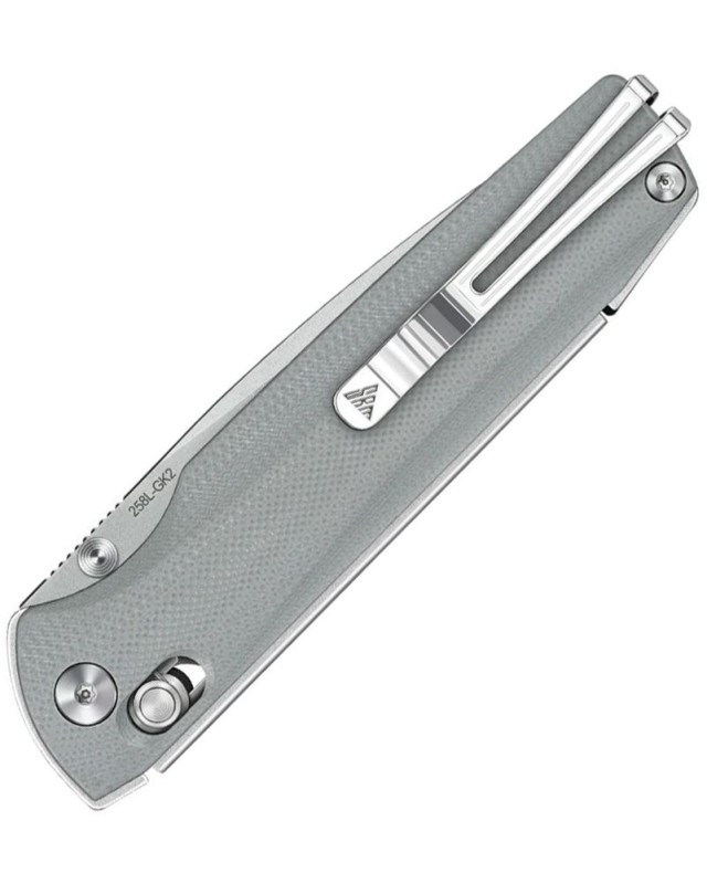 SRM Terrier Laminated 140Cr stainless steel blade gray G10 handle Ambi lock