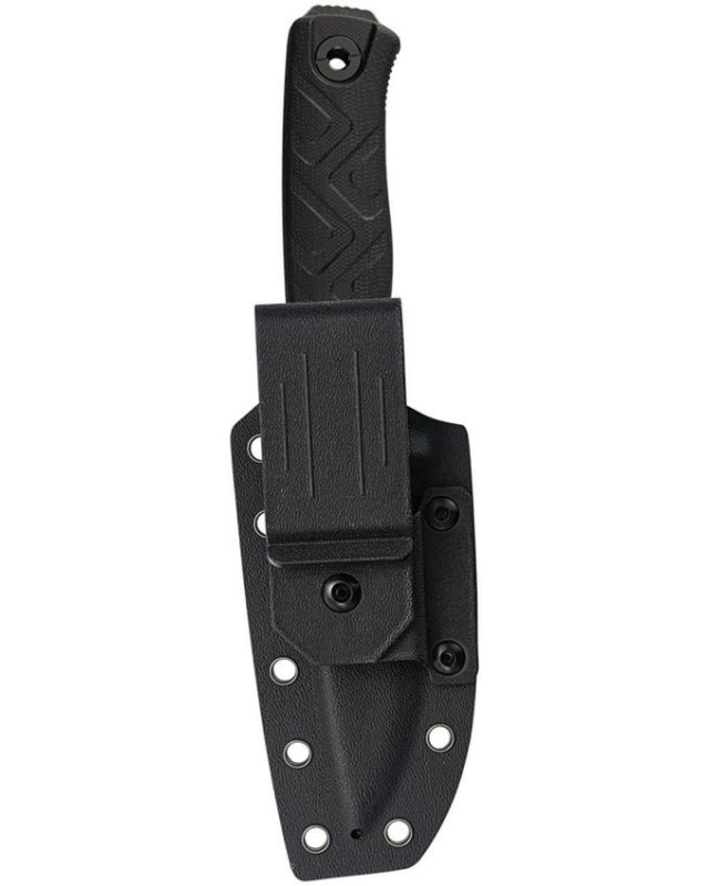 SRM Bushcraft Fixed Blade Full Tang blackwashed 14C28N stainless steel Black canvas micarta handle