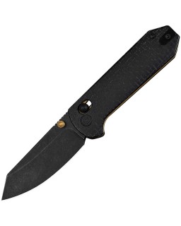 CIVIVI Yonder folding knife 14C28N steel blackwash finish Crossbar Lock Black Burlap Micarta Handle