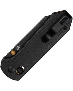 CIVIVI Yonder folding knife 14C28N steel blackwash finish Crossbar Lock Black Burlap Micarta Handle