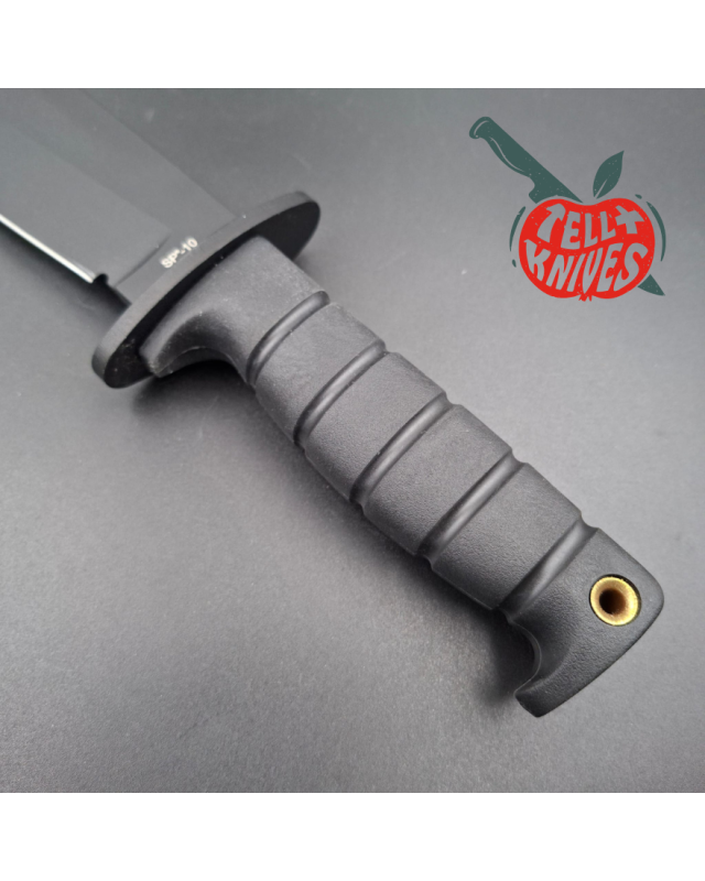 ONTARIO SP-10 Raider Bowie black epoxy 1095HC blade black Kraton handle
