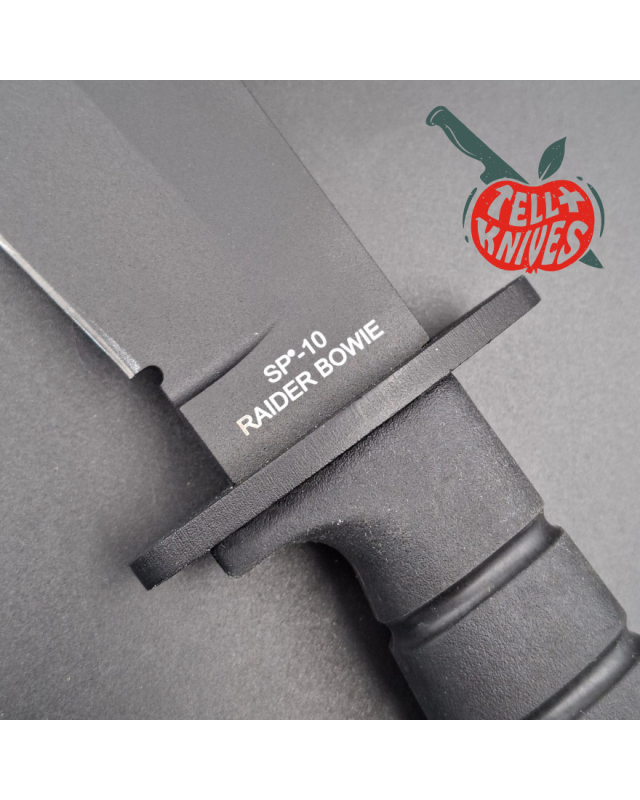 ONTARIO SP-10 Raider Bowie black epoxy 1095HC blade black Kraton handle