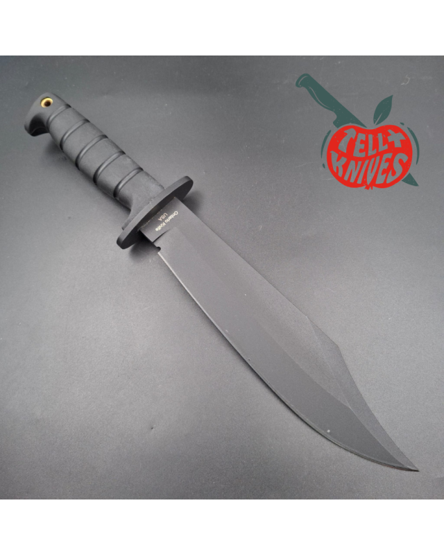ONTARIO SP-10 Raider Bowie black epoxy 1095HC blade black Kraton handle