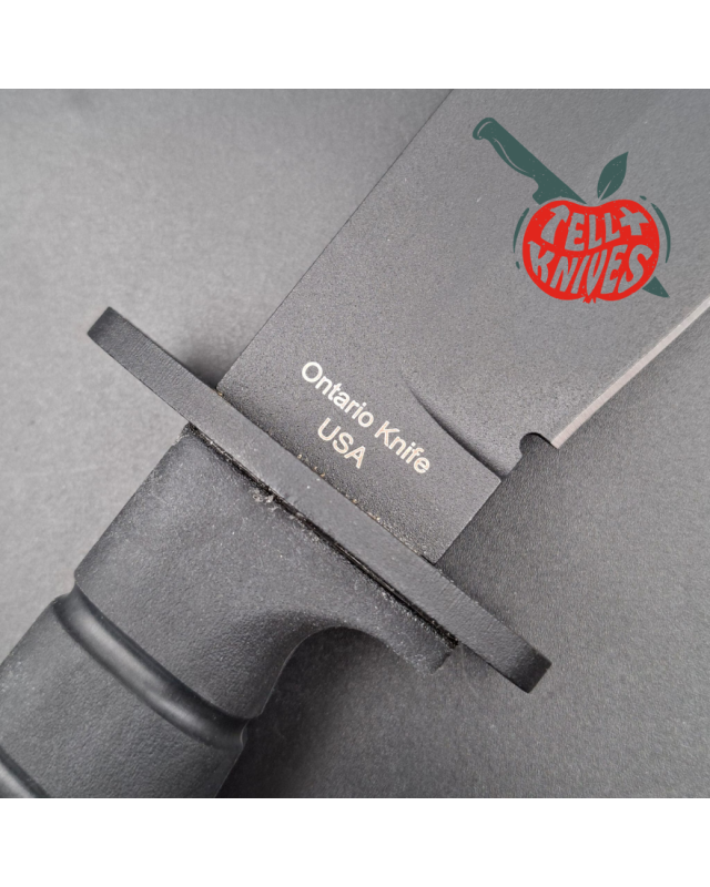 ONTARIO SP-10 Raider Bowie black epoxy 1095HC blade black Kraton handle