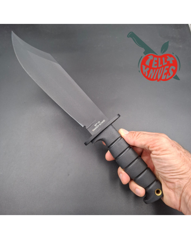 ONTARIO SP-10 Raider Bowie black epoxy 1095HC blade black Kraton handle