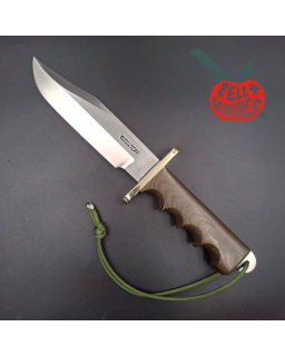 Randall Buxton Fighter Full Tang forged Stainless steel green micarta handle brown leather sheath