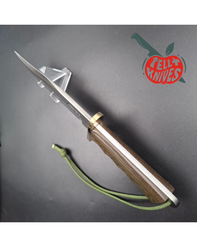 Randall Buxton Fighter Full Tang forged Stainless steel green micarta handle brown leather sheath
