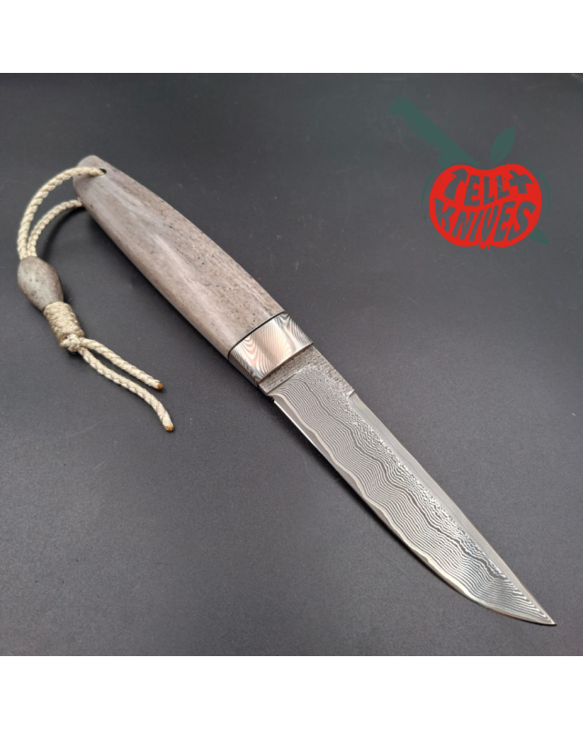 Sergey Shidlovskiy Custom Knives Model Dandy Laminate ELMAX stainless steel mokume guard whale bone handle