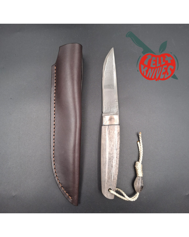 Sergey Shidlovskiy Custom Knives Model Dandy Laminate ELMAX stainless steel mokume guard whale bone handle