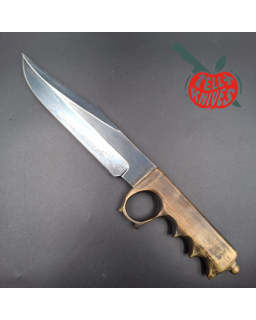La Grotte du Loup One Knuckle Fighter forged carbon steel blade full brass handle
