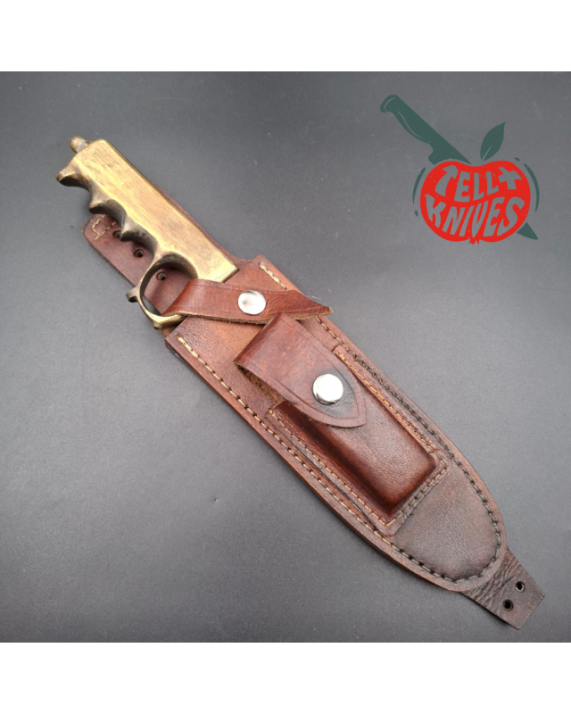 La Grotte du Loup One Knuckle Fighter forged carbon steel blade full brass handle