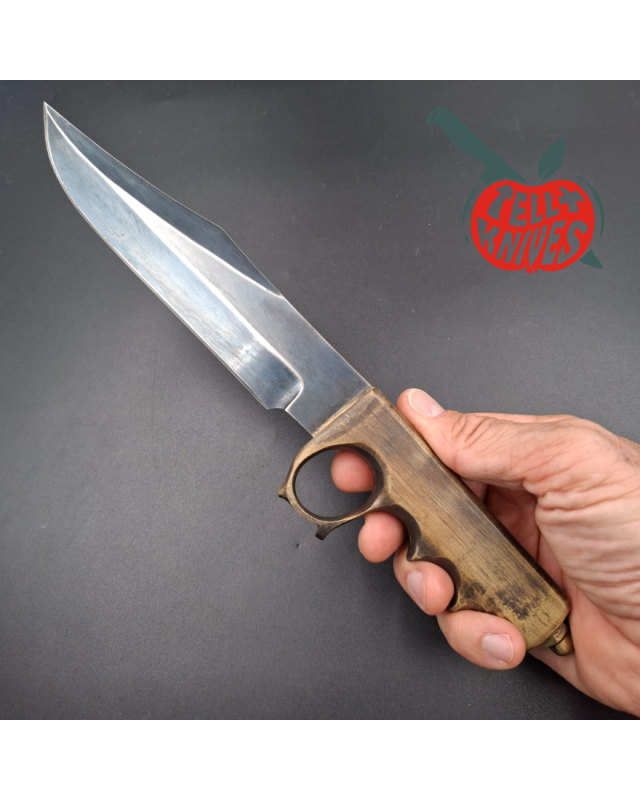 La Grotte du Loup One Knuckle Fighter forged carbon steel blade full brass handle