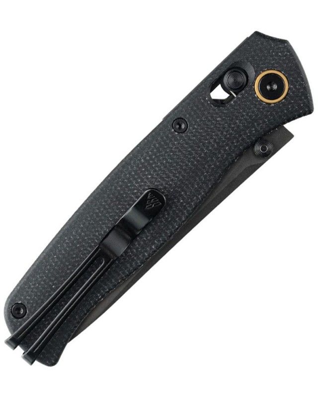 SRM Knives Medal Laminated 140Cr steel blade black micarta handle Crossbar Lock