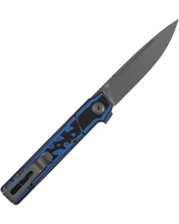 Tenable Kitpu gray TiNi coated Nitro V stainless steel blade black and blue G10 G-mascus handle linerlock
