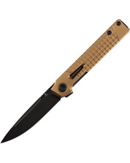 Tenable Kitpu Blackwash Nitro V stainless steel blade bronze frag pattern aluminium handle linerlock