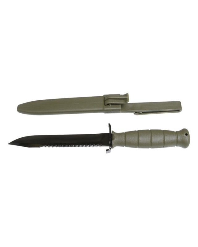 GLOCK Field knife FM 81 black sawback blade green polymer handle and sheath