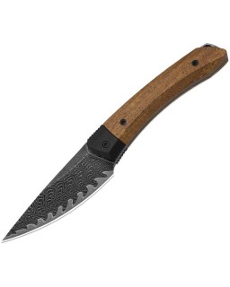 Kizer Cutlery Momo Fix 3 Acid washed finish Takefu VG-10 Damascus blade Mkuruti Wood handle