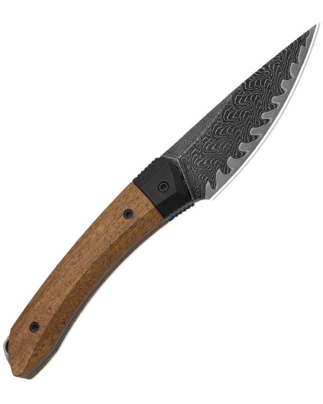 Kizer Cutlery Momo Fix 3 Acid washed finish Takefu VG-10 Damascus blade Mkuruti Wood handle