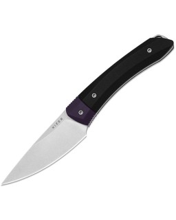 Kizer Cutlery Momo Fix 3 stonewash finish AEB-L stainless steel blade black and purple G10 handle