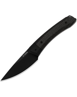 Kizer Cutlery Momo Fix 3 black PVD coated AEB-L stainless steel blade black burlap micarta handle
