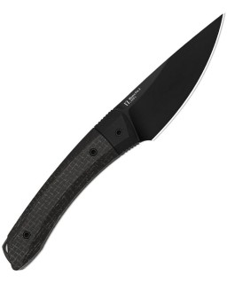 Kizer Cutlery Momo Fix 3 black PVD coated AEB-L stainless steel blade black burlap micarta handle