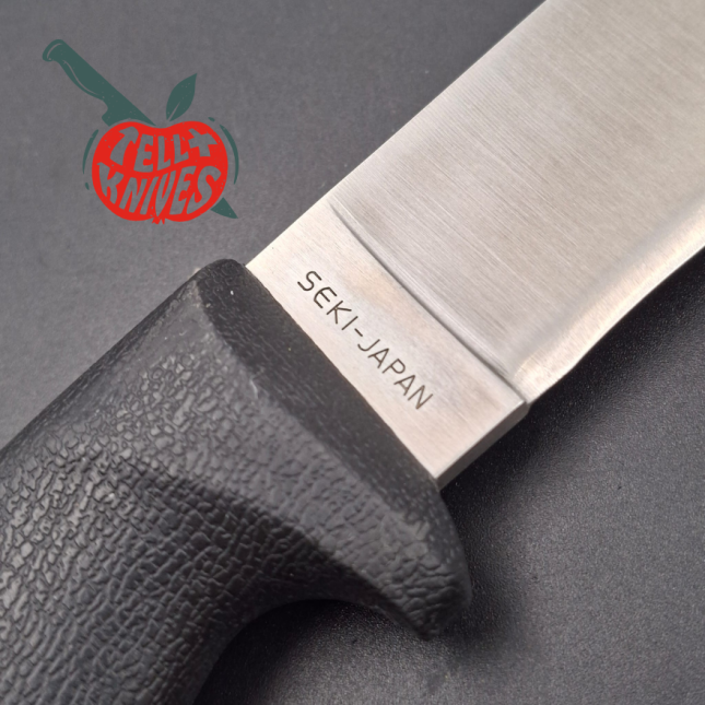 Blackjack SEKI Japan Warrior Tanto AUS8 stainless steel satin finish blade black Kraton handle black Kydex sheath