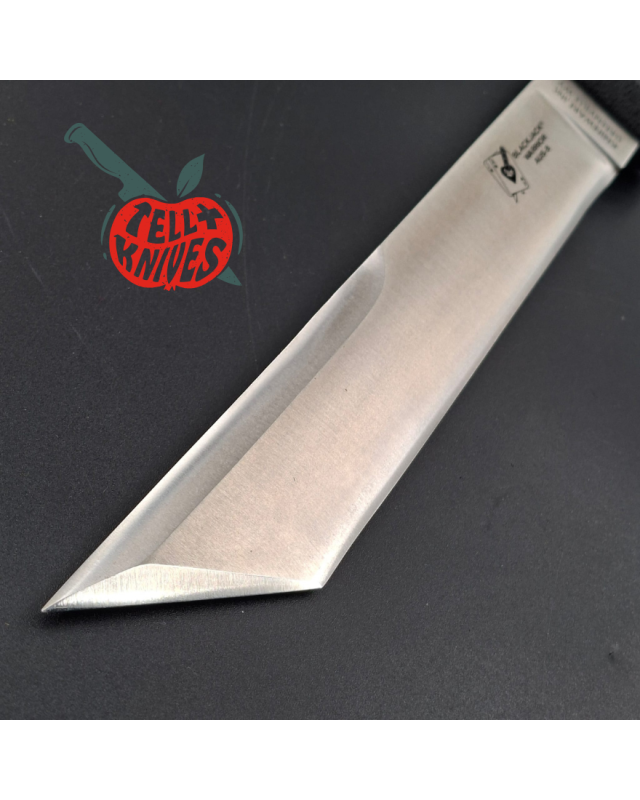 Blackjack SEKI Japan Warrior Tanto AUS8 stainless steel satin finish blade black Kraton handle black Kydex sheath
