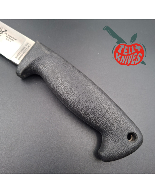 Blackjack SEKI Japan Warrior Tanto AUS8 stainless steel satin finish blade black Kraton handle black Kydex sheath