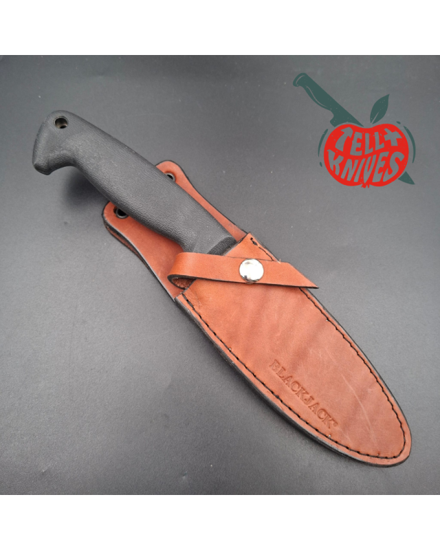 Blackjack SEKI Japan Grunt AUS8 stainless steel satin finish blade black Kraton handle black Kydex sheath