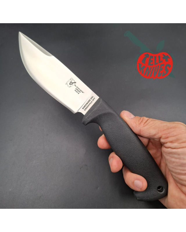 Blackjack SEKI Japan Grunt AUS8 stainless steel satin finish blade black Kraton handle black Kydex sheath
