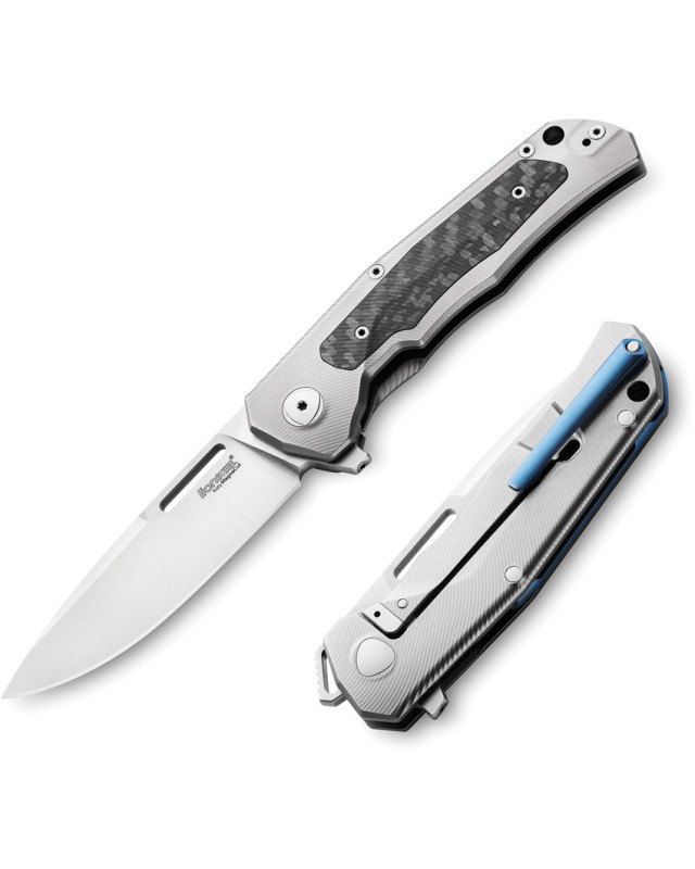 LionSteel Q4TTRO Folding Knife  CPM-MagnaCut Steel Braun Micarta Titanium Handle