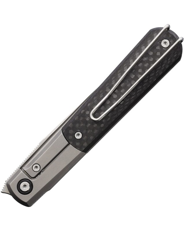 REAL STEEL Barlow RB-7 satin finish S35VN stainless blade gray titanium handle carbon fiber inlay