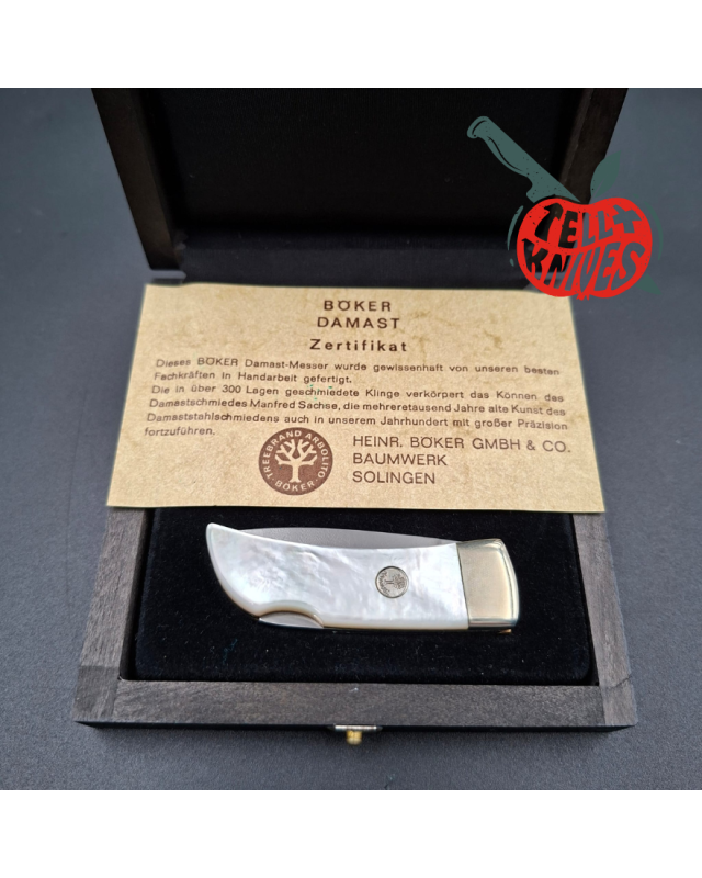 BÖKER Solingen 1990ies Limited Edition Pocket Perlmutt Damast 300 layers