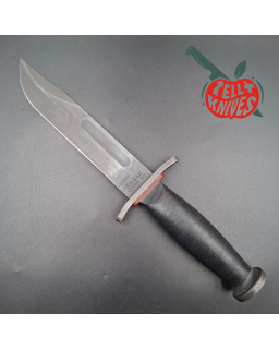 KA-BAR State & Union USN Gun Blued 1095HC steel blade red spacer black stacked Leather handle SU6425