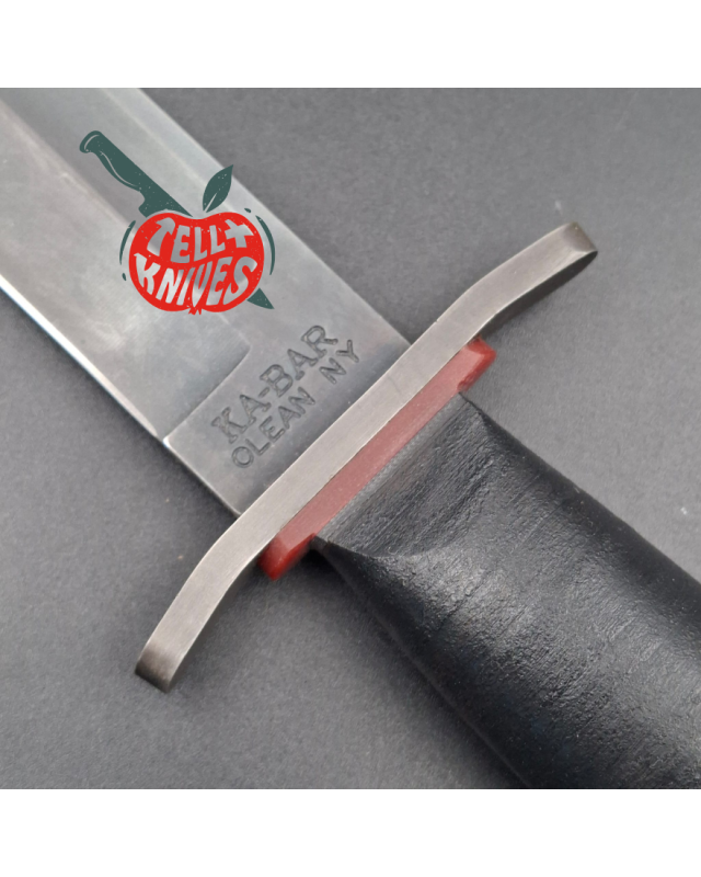 KA-BAR State & Union USN Gun Blued 1095HC steel blade red spacer black stacked Leather handle SU6425