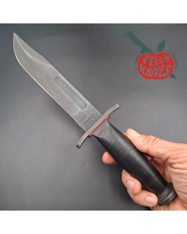 KA-BAR State & Union USN Gun Blued 1095HC steel blade red spacer black stacked Leather handle SU6425