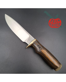 SMITH & WESSON 1976 Outdoorsman Survival Bowie 6020 stainless steel blade wood handle brown leather sheath