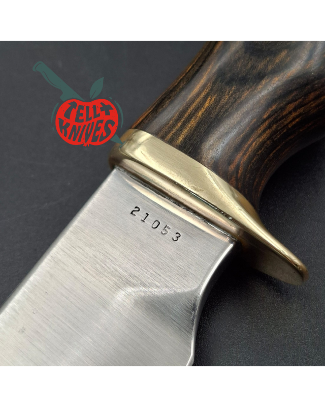 SMITH & WESSON 1976 Outdoorsman Survival Bowie 6020 stainless steel blade wood handle brown leather sheath