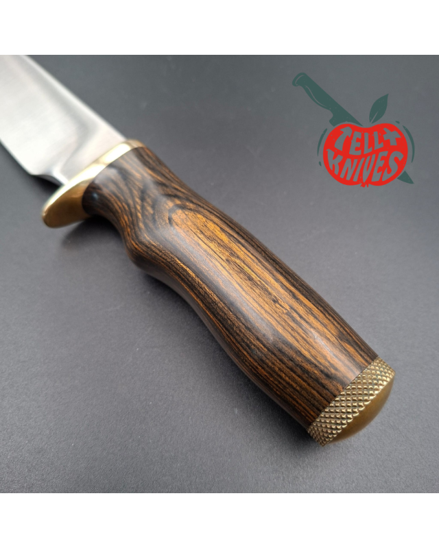 SMITH & WESSON 1976 Outdoorsman Survival Bowie 6020 stainless steel blade wood handle brown leather sheath