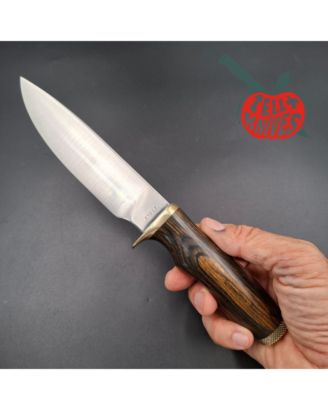 SMITH & WESSON 1976 Outdoorsman Survival Bowie 6020 stainless steel blade wood handle brown leather sheath