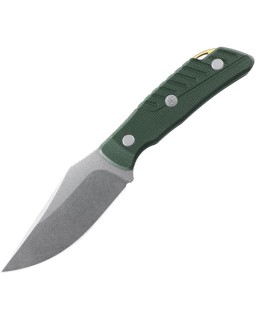 Petrified Fish Barracuda N690 stainless steel stonewash finish blade green micarta handle
