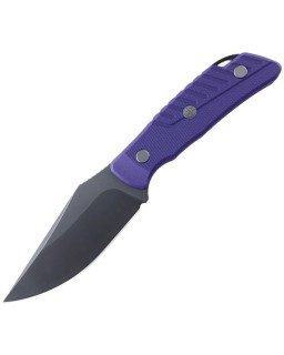 Petrified Fish Barracude N690 stainless steel grey stonewash finish blade purple G10 handle